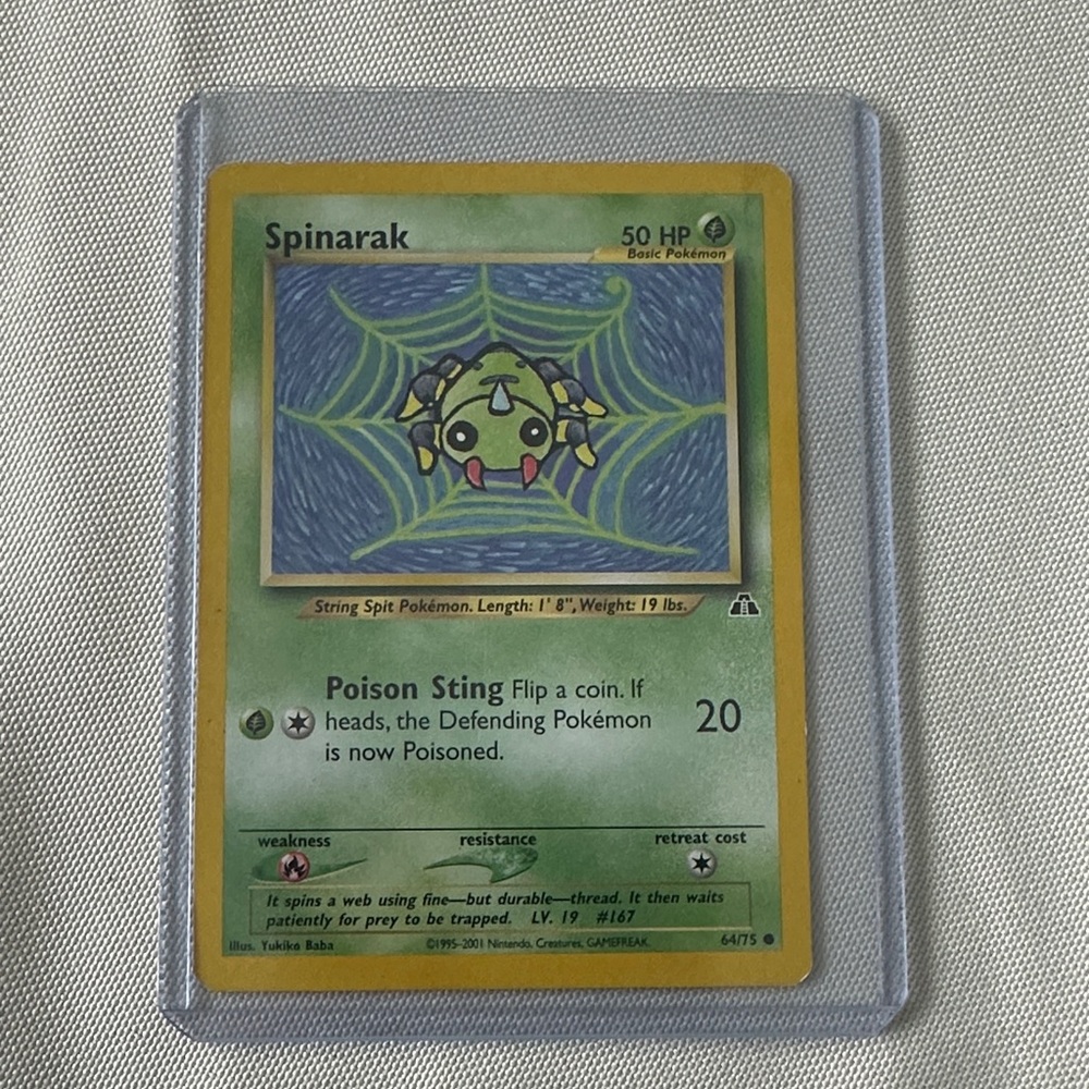 1st Edition 1995-2001 Spinarak Pokemon Card #64/75